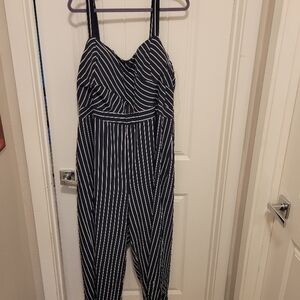 Black and White Striped Jumpsuit